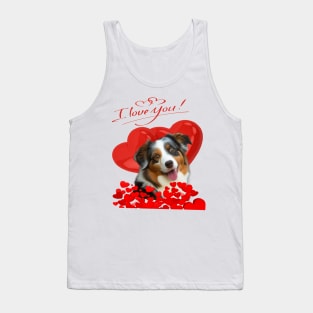 valentines day Loves Aussies Australian Shepherd Tank Top